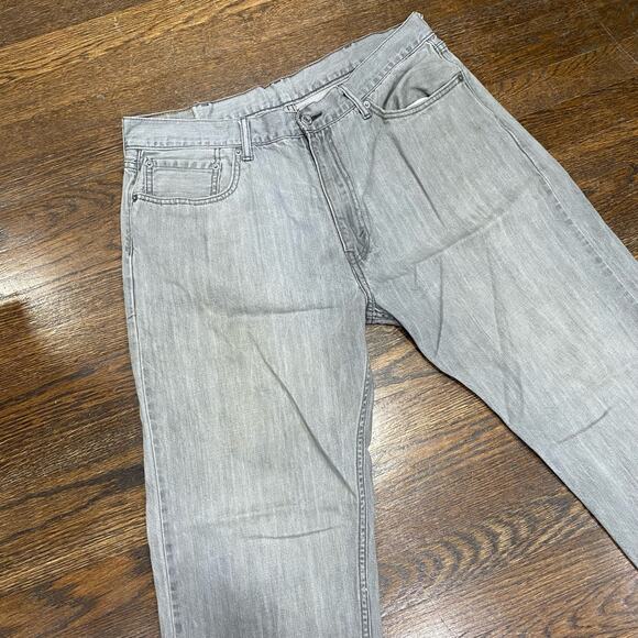 Levi’s 505 Light Grey Denim Jeans Size 38 x 30 Straight Leg - Picture 2 of 10